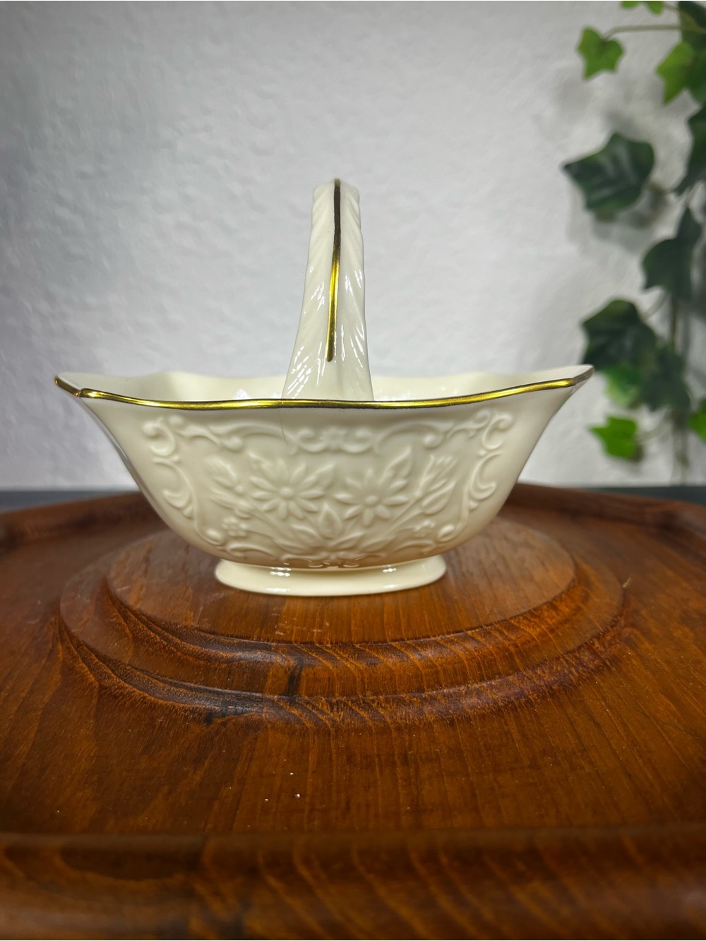 Vintage Lenox Basket San Souci Collection 24K Gold Trim Made in U.S.A.